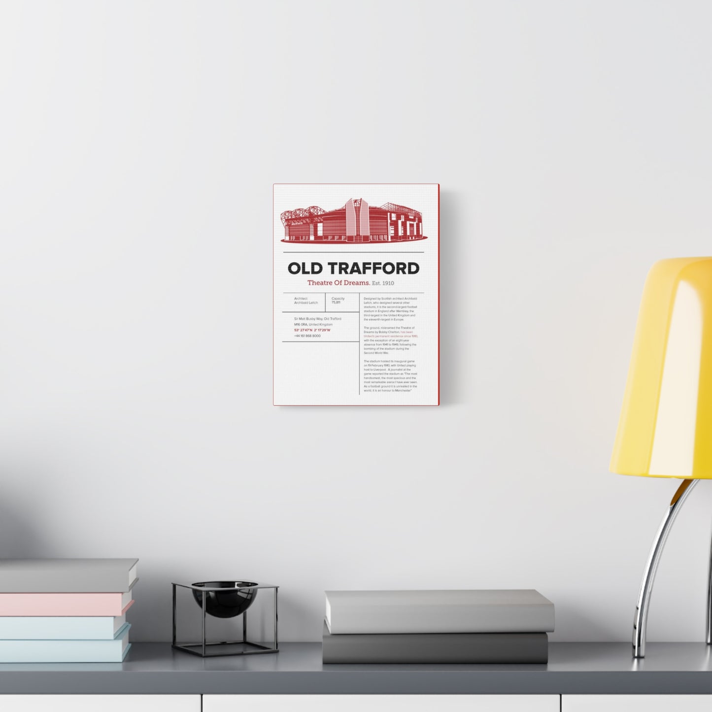 Old Trafford Canvas Print, Manchester United Stadium
