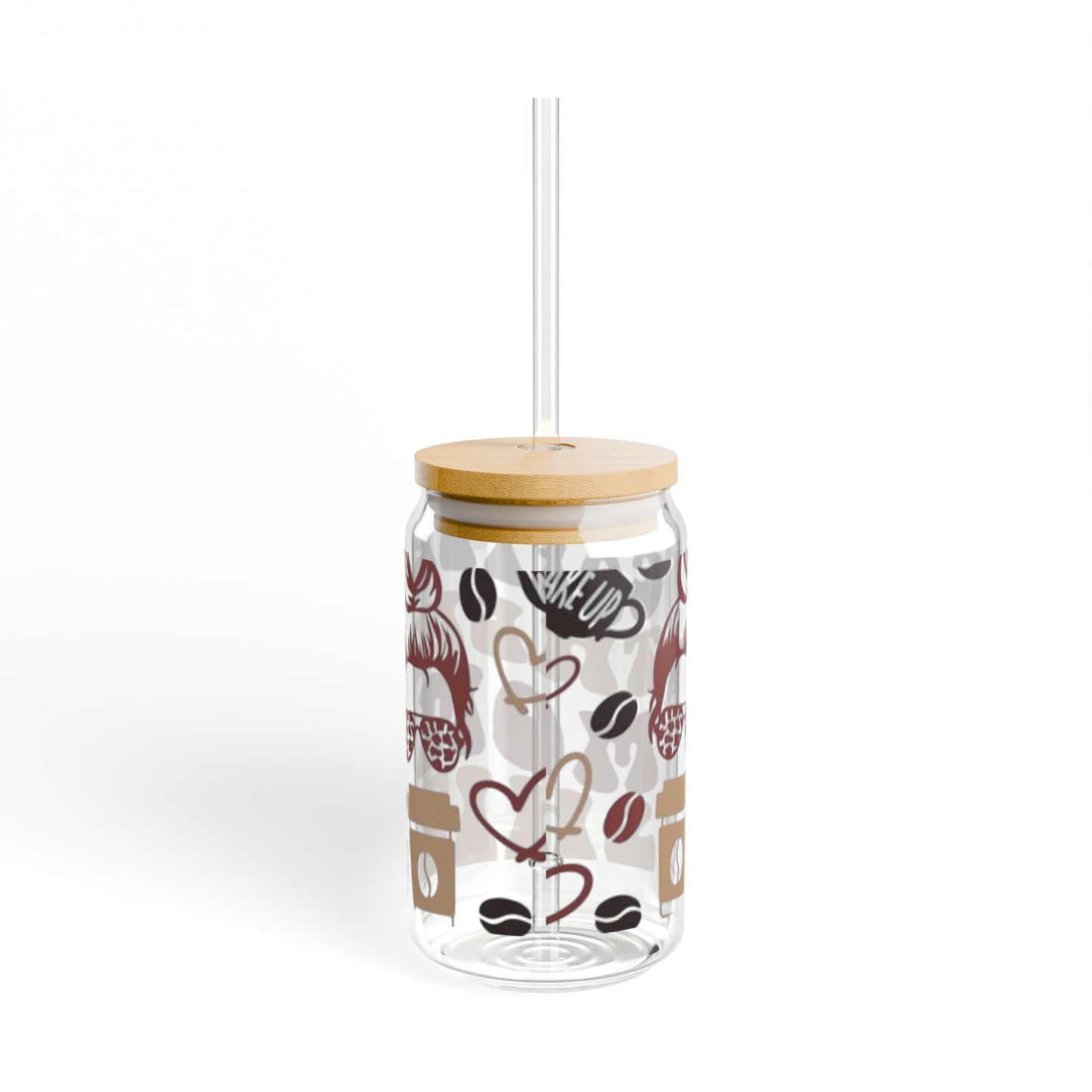 Cute Mom Sipper Glass 16oz, Perfect Gift for Coffee Loving Moms, Fun Kitchen & Drinkware