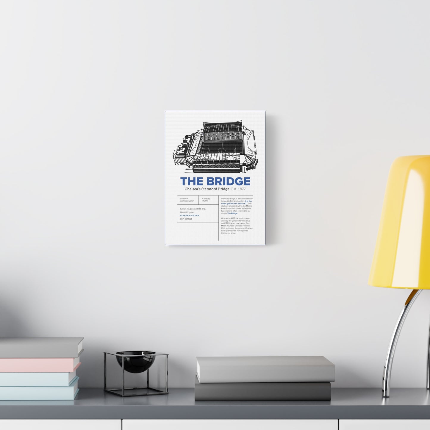 Chelsea Stadium Canvas Print, Stamford Bridge