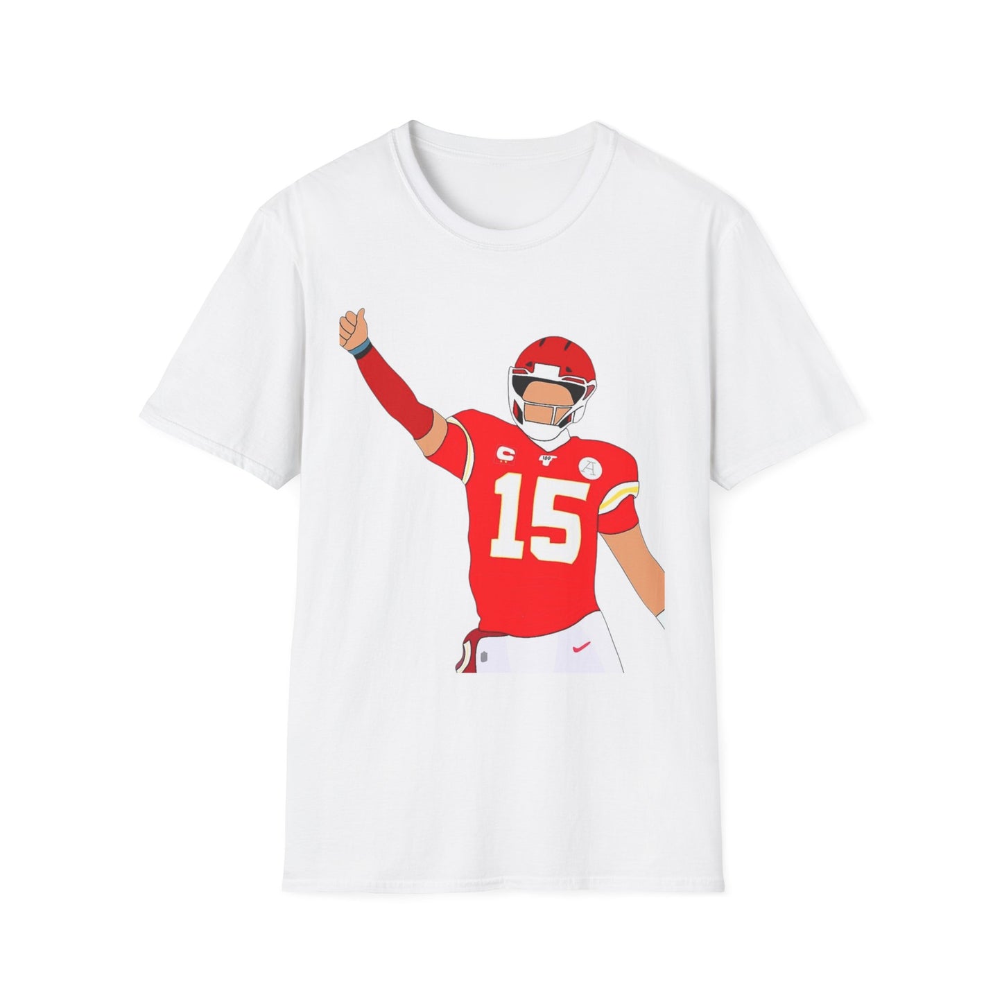 Mahomes Celebration Unisex Softstyle T-Shirt, Perfect for Game Day, Sports Fans, Gift for Him/Her, Casual Wear, Team Spirit