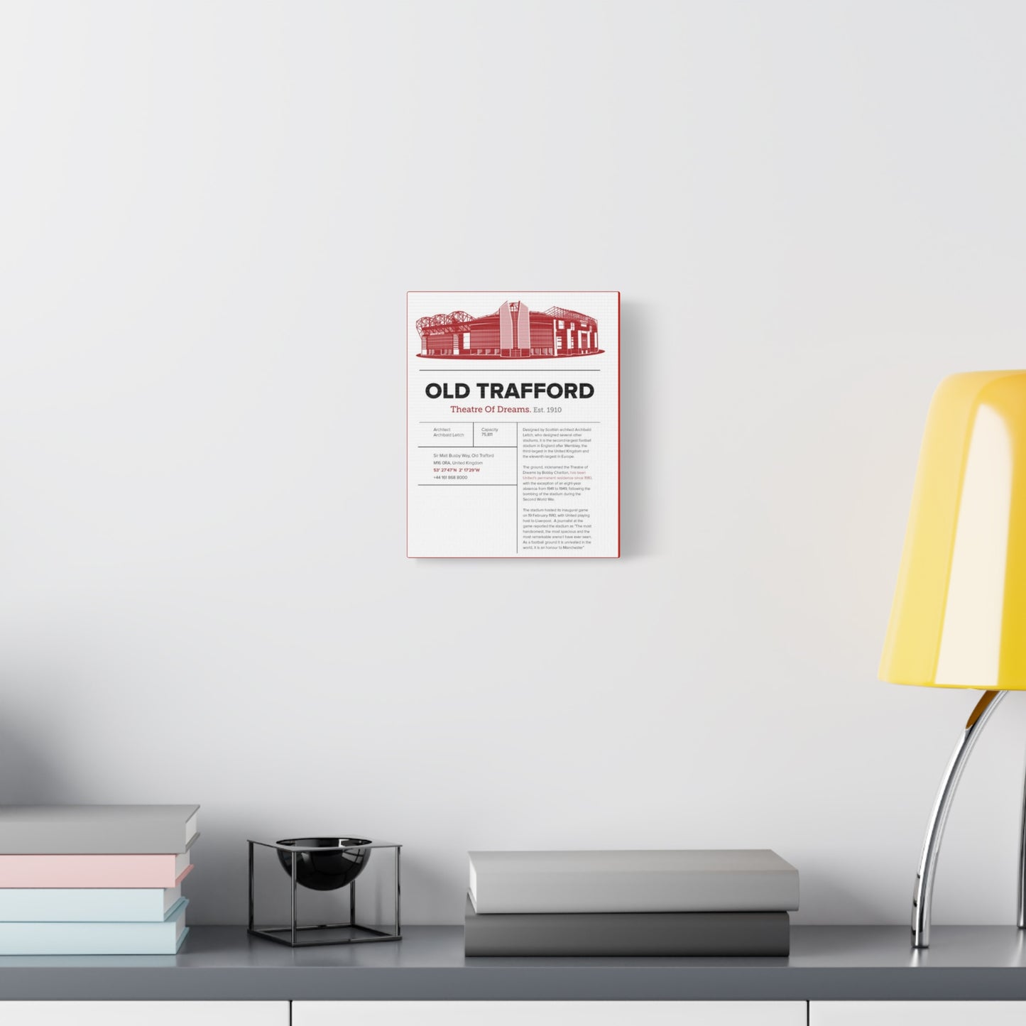 Old Trafford Canvas Print, Manchester United Stadium