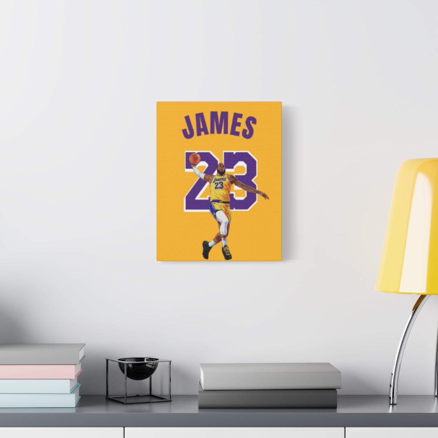 LeBron James Canvas Art, Lakers Basketball Wall Decor, Gift for Lakers Fans, Sports Room & Home Decor, Gift For Lebron Fans