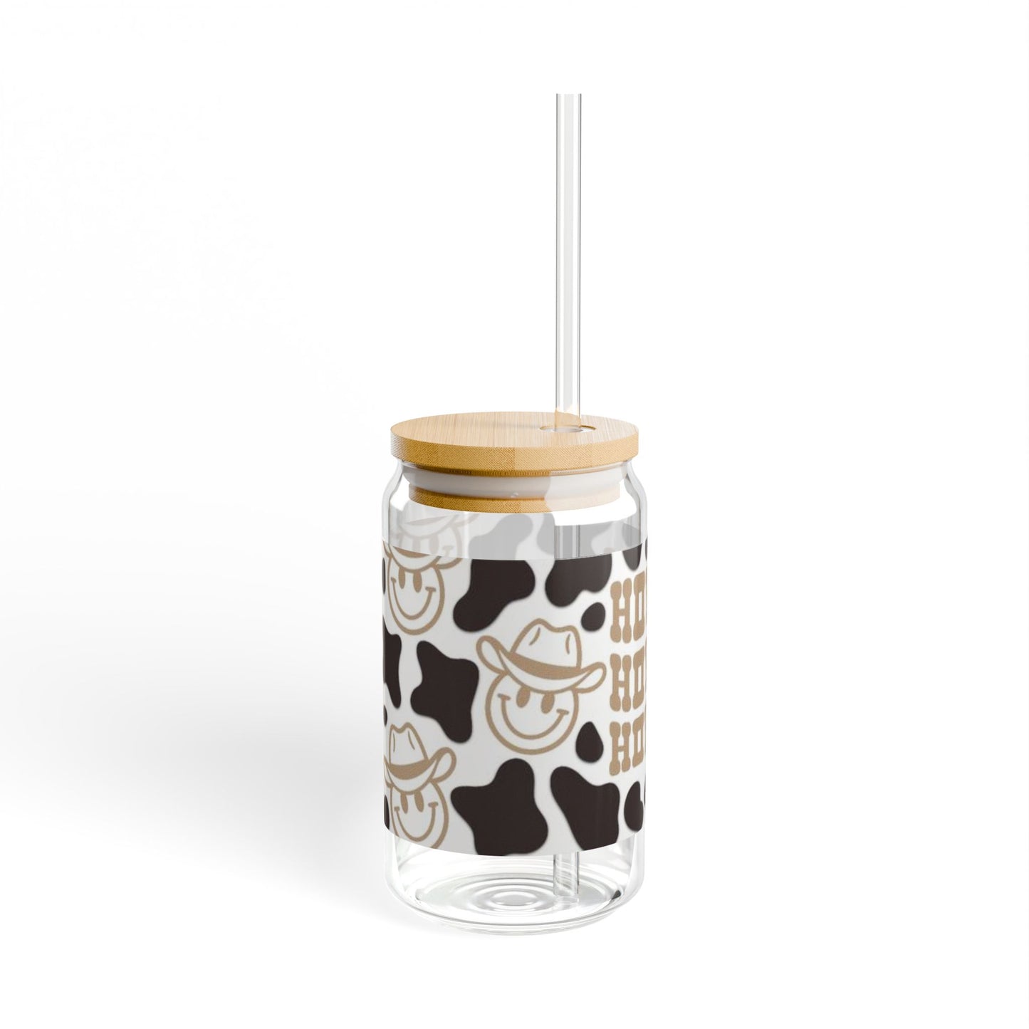Cowboy Sipper Glass 16oz, Western Drinkware for Parties & Gifts, Rustic Coffee Cup