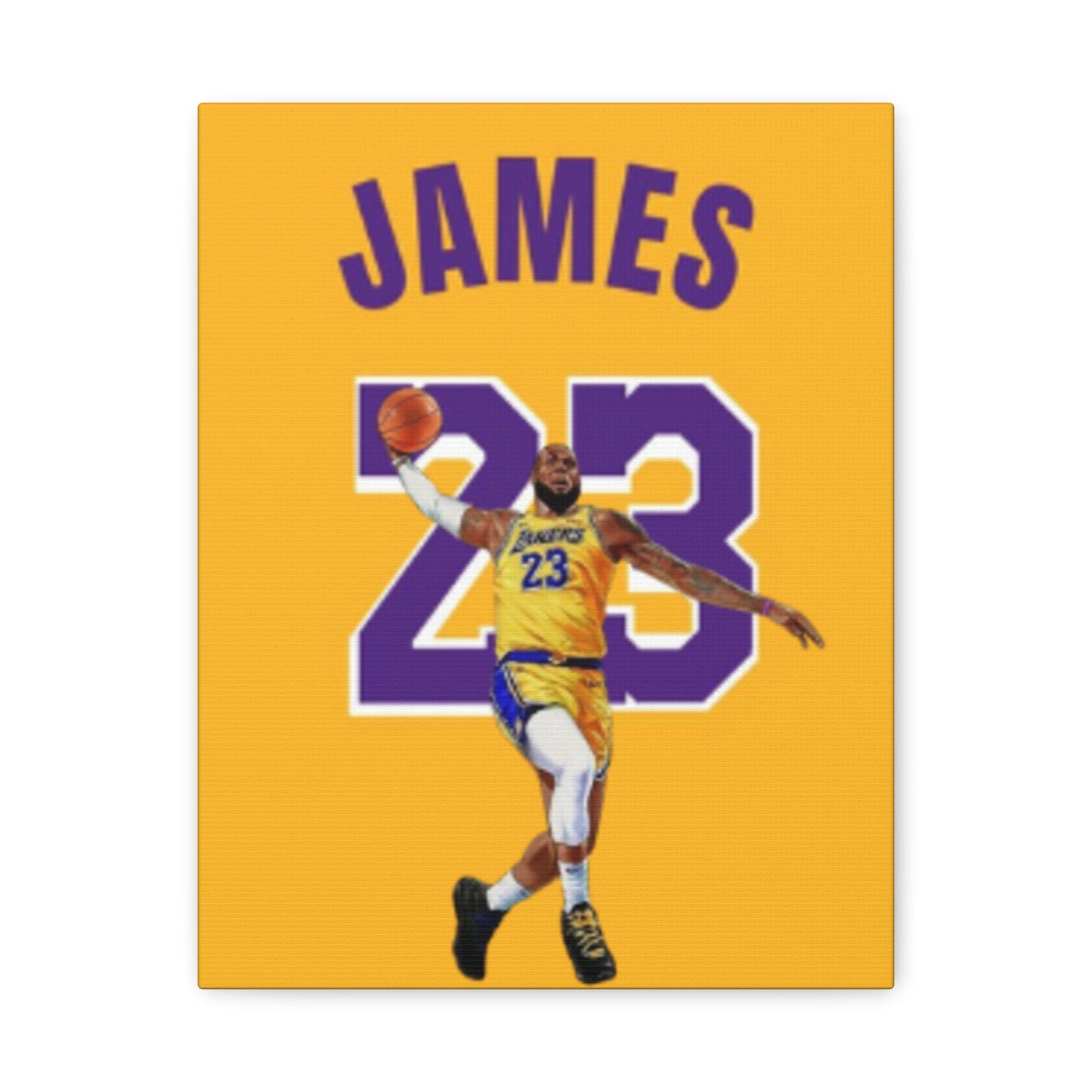 LeBron James Canvas Art, Lakers Basketball Wall Decor, Gift for Lakers Fans, Sports Room & Home Decor, Gift For Lebron Fans