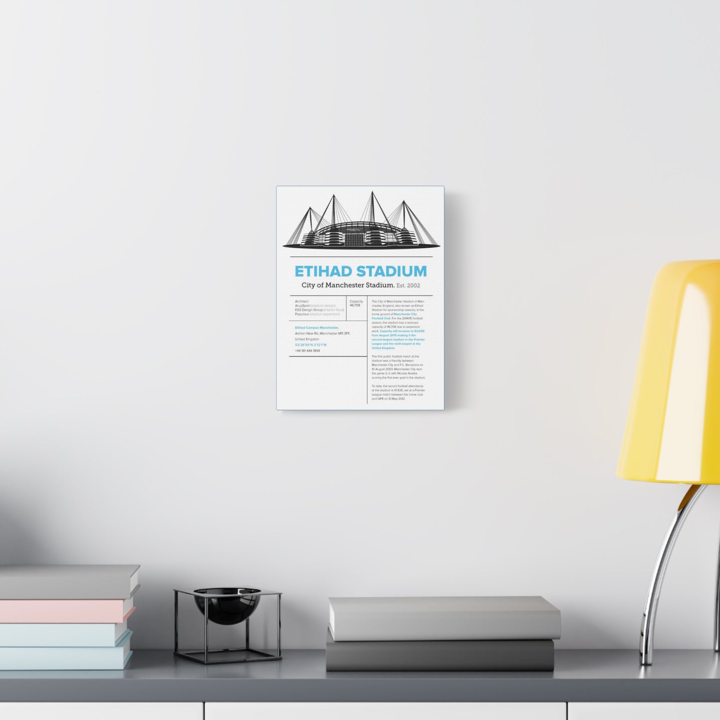 Etihad Stadium Canvas Print, Manchester City