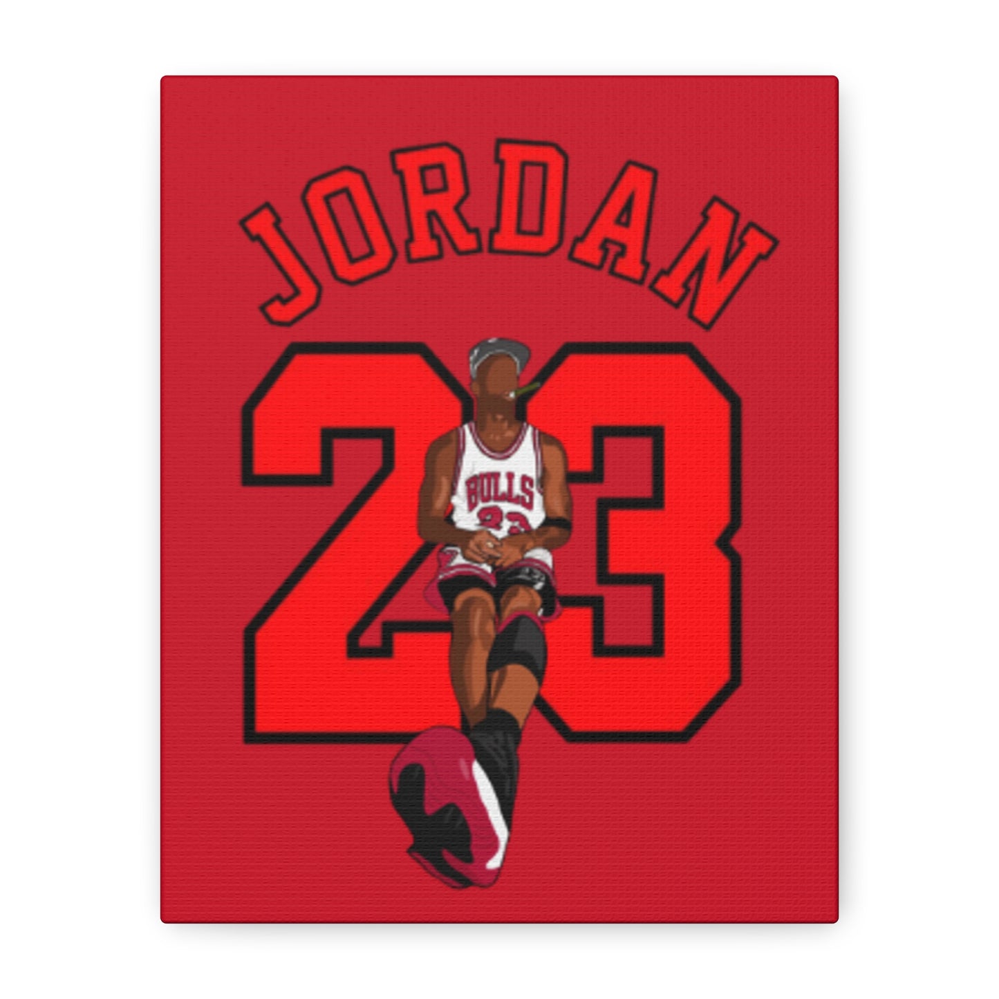 MJ Jersey Canvas Print , Jordan-Inspired Wall Art, Basketball Decor for Sports Fans, Chicago Bulls Gift