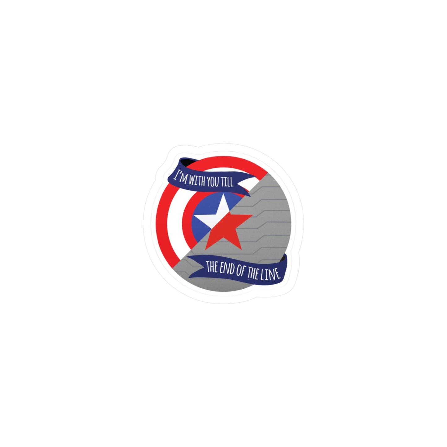 With You Till The End Of The Line Vinyl Sticker | Superhero Quote Decal | Laptop, Water Bottle & Marvel Fan Gift