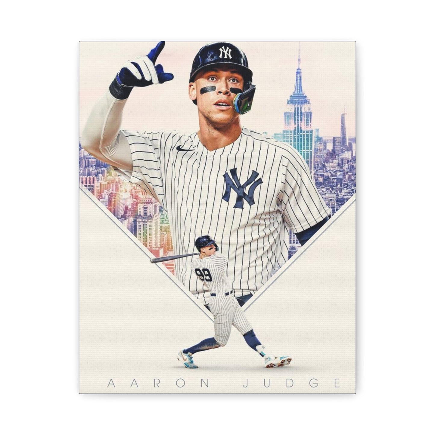 Aaron Judge Canvas Wall Art New York Yankees Poster Print, Baseball Fan Gift, Bronx Bombers Decor, Sports Artwork for Home or Office