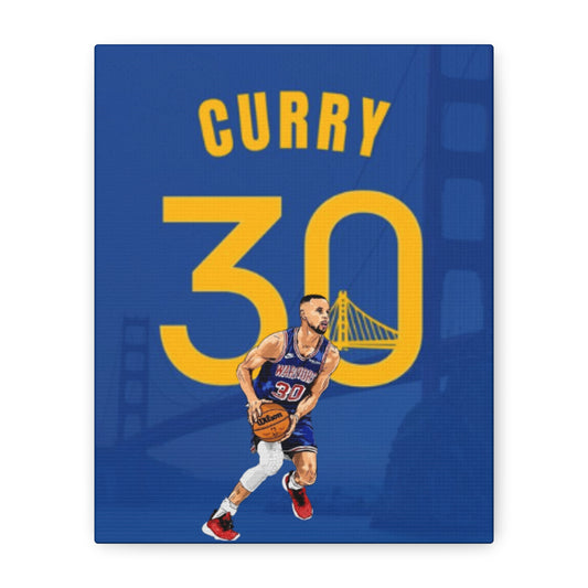 Steph Curry Canvas Print | Golden State Warriors Wall Art | NBA Decor for Basketball Fans & Man Caves