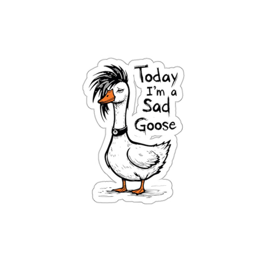 Sad Goose Die-Cut Stickers, Fun Laptop Decals, Cute Planner Decorations, Unique Gift for Friends, Quirky Art Stickers - Funny Animal Decals,