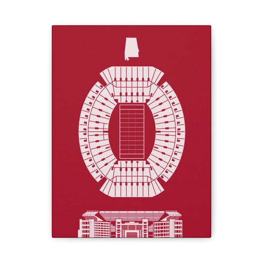 Bryant-Denny Stadium Canvas Print | Alabama Crimson Tide Fan Gift, College Football Decor, Bama Game Day Wall Print