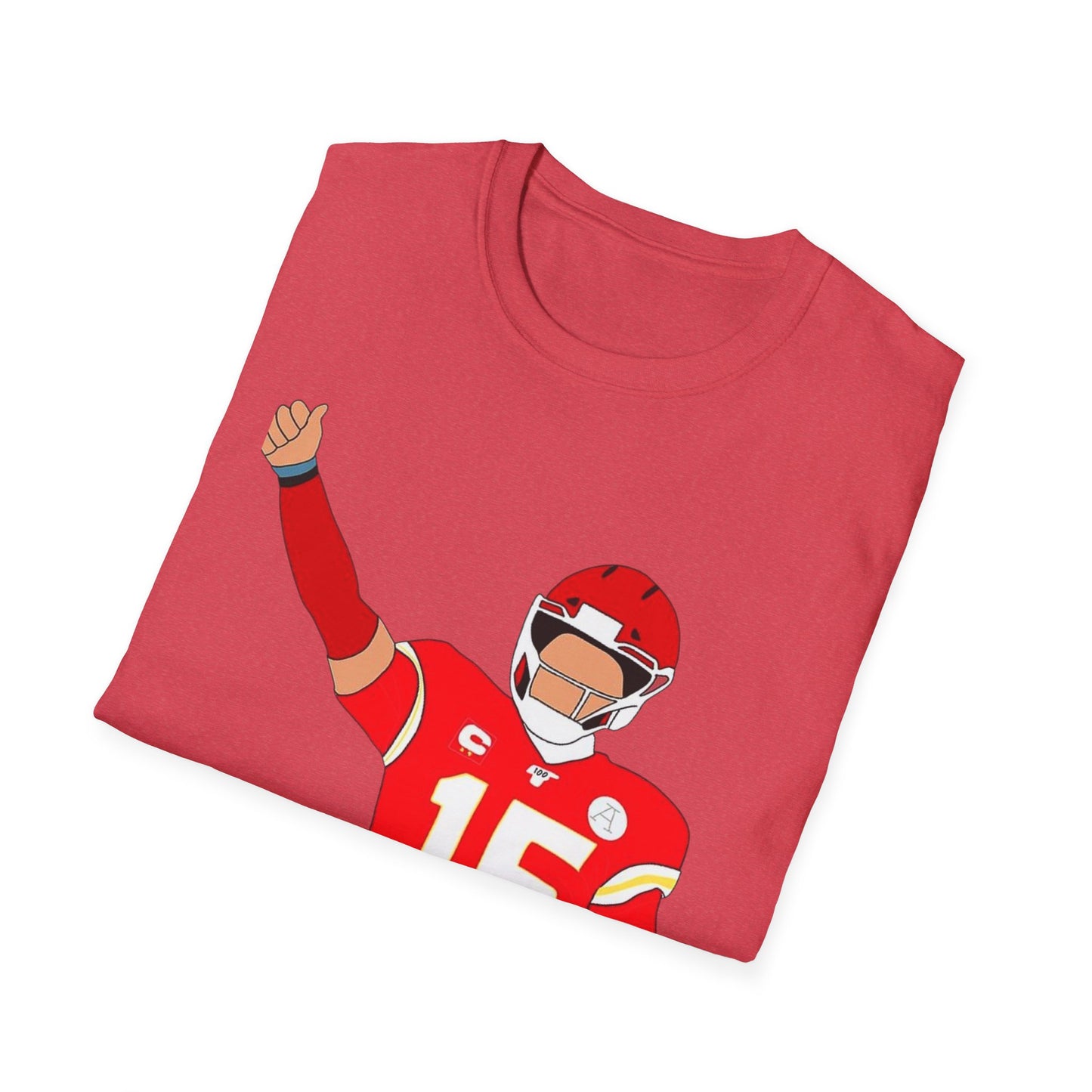 Mahomes Celebration Unisex Softstyle T-Shirt, Perfect for Game Day, Sports Fans, Gift for Him/Her, Casual Wear, Team Spirit