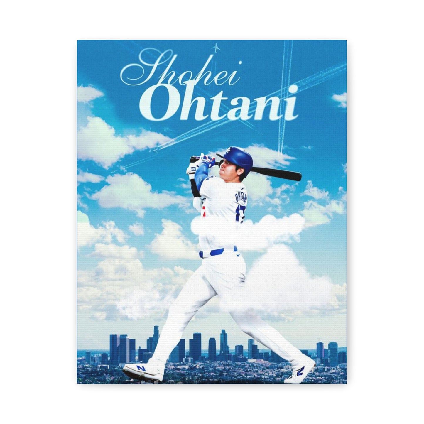 Shohei Ohtani Canvas Art | Stretched Wall Decor for Dodgers Fans, Baseball Gift, Home or Office Sports Art