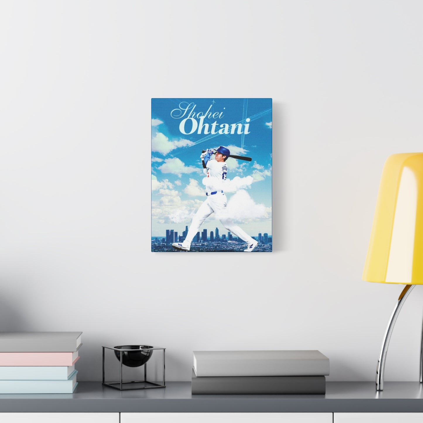 Shohei Ohtani Canvas Art | Stretched Wall Decor for Dodgers Fans, Baseball Gift, Home or Office Sports Art