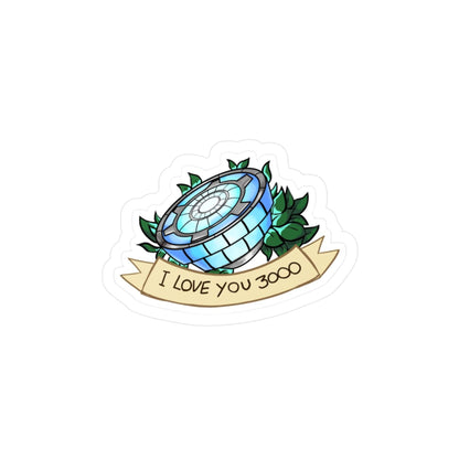 I Love You 3000 Vinyl Decal, Kiss-Cut Sticker Gift for Friends, Marvel Fans, Iron Man Fans, Superhero Lovers