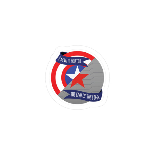 With You Till The End Of The Line Vinyl Sticker | Superhero Quote Decal | Laptop, Water Bottle & Marvel Fan Gift