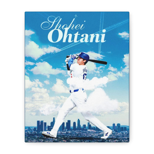 Shohei Ohtani Canvas Art | Stretched Wall Decor for Dodgers Fans, Baseball Gift, Home or Office Sports Art