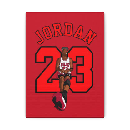 MJ Jersey Canvas Print , Jordan-Inspired Wall Art, Basketball Decor for Sports Fans, Chicago Bulls Gift