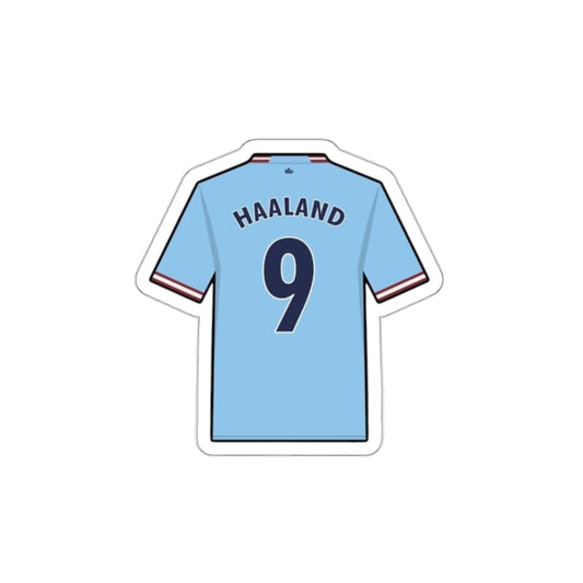 Soccer Die-Cut Stickers - Haaland Jersey, Football Fan Decor, Laptop Stickers, Sports Team Merchandise, Gift for Soccer Lovers