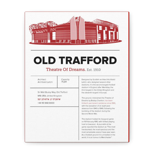 Old Trafford Canvas Print, Manchester United Stadium