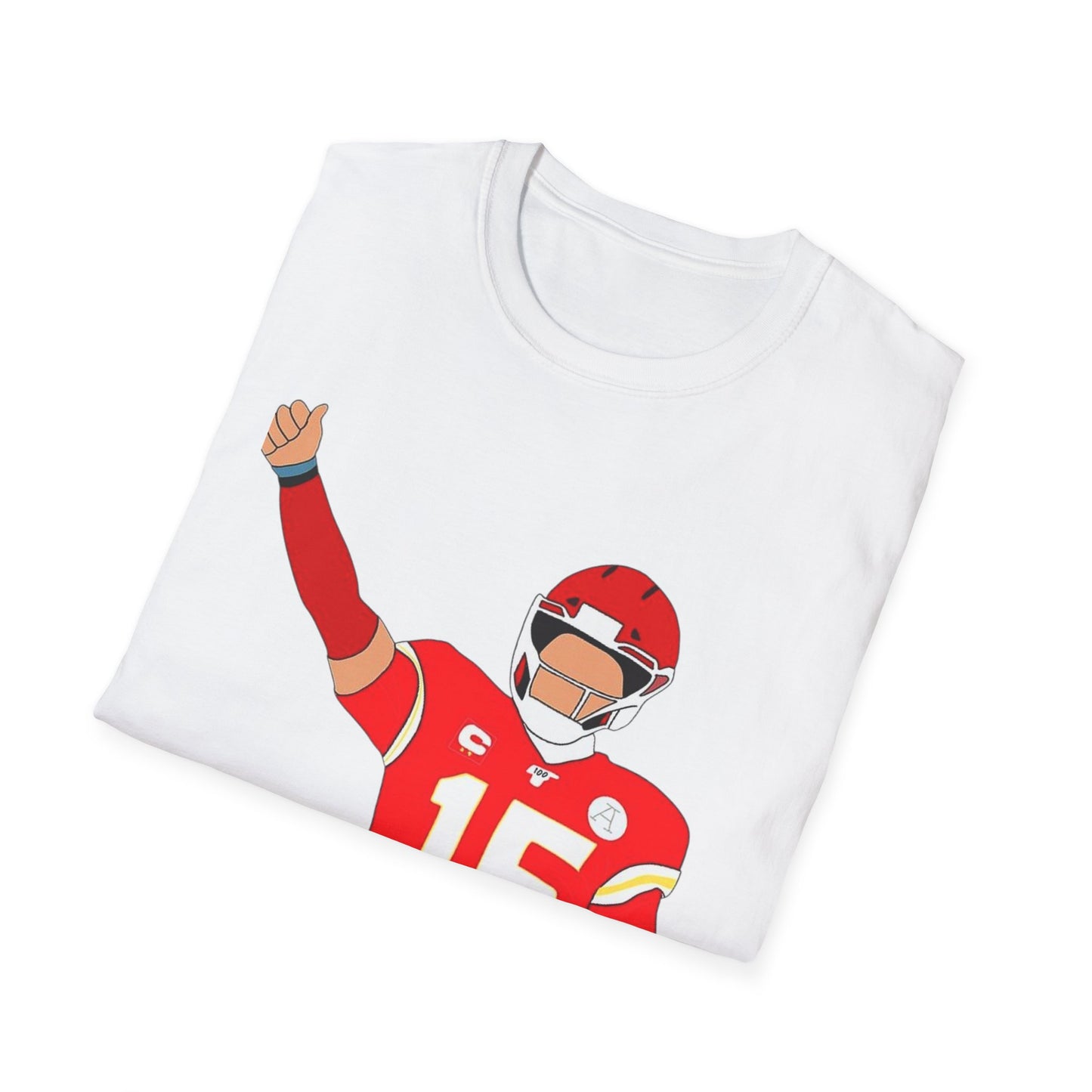 Mahomes Celebration Unisex Softstyle T-Shirt, Perfect for Game Day, Sports Fans, Gift for Him/Her, Casual Wear, Team Spirit