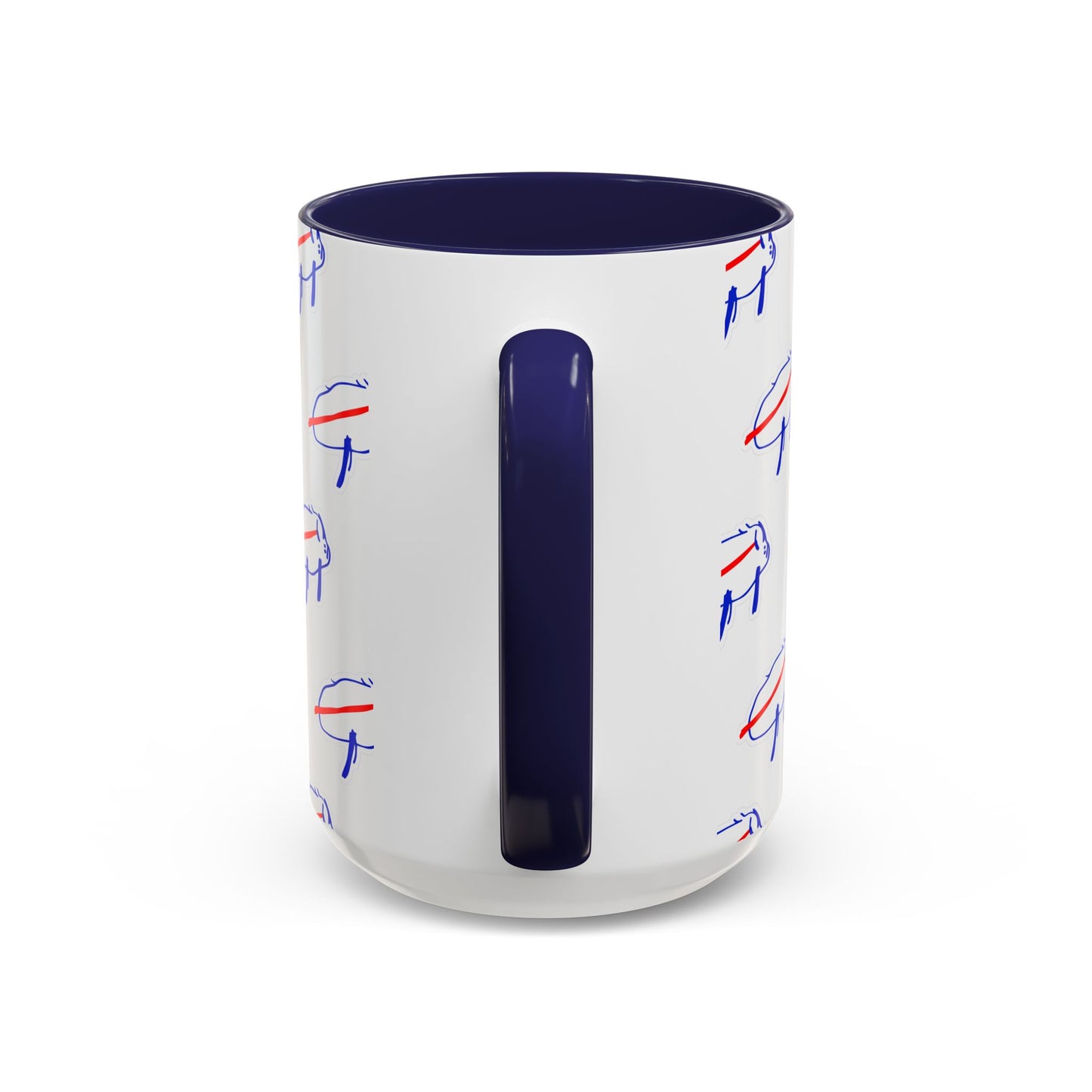 Buffalo Bills Drawing Inspired Coffee Mug, Red and Blue Mug, Gift for Die-Hard Buffalo Fans, Fun Office Decor, Unique Gift