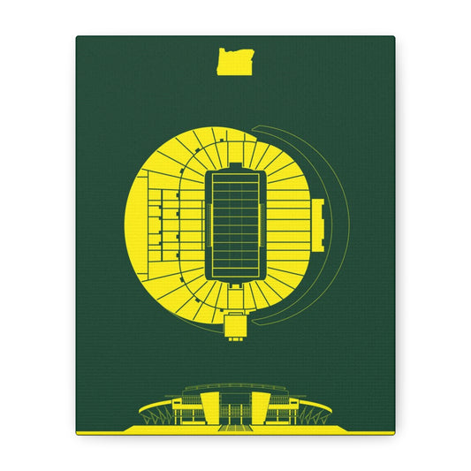 Autzen Stadium Canvas Print | Oregon Ducks Fan Gift, College Football Home Decor, Game Day Wall Print, Sports Office Artwork