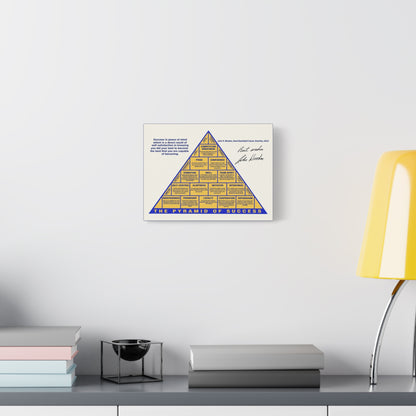 John R Wooden Pyramid of Success Canvas Print, Motivational Wall Art, Leadership Decor, Coachs Office Poster, Basketball Inspiration Gift