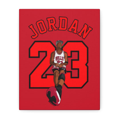 MJ Jersey Canvas Print , Jordan-Inspired Wall Art, Basketball Decor for Sports Fans, Chicago Bulls Gift