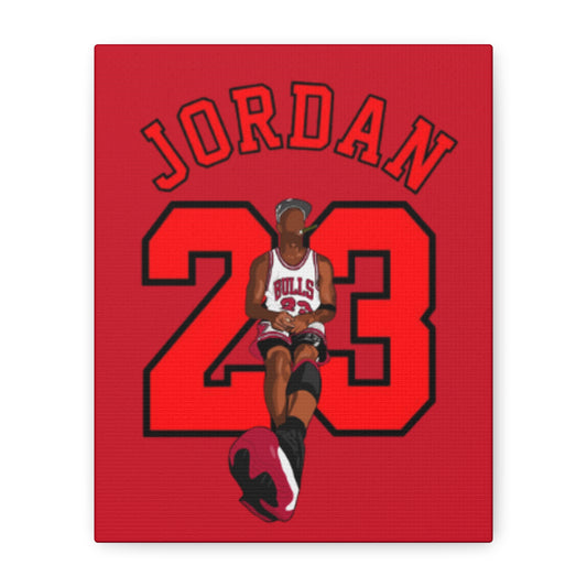 MJ Jersey Canvas Print , Jordan-Inspired Wall Art, Basketball Decor for Sports Fans, Chicago Bulls Gift