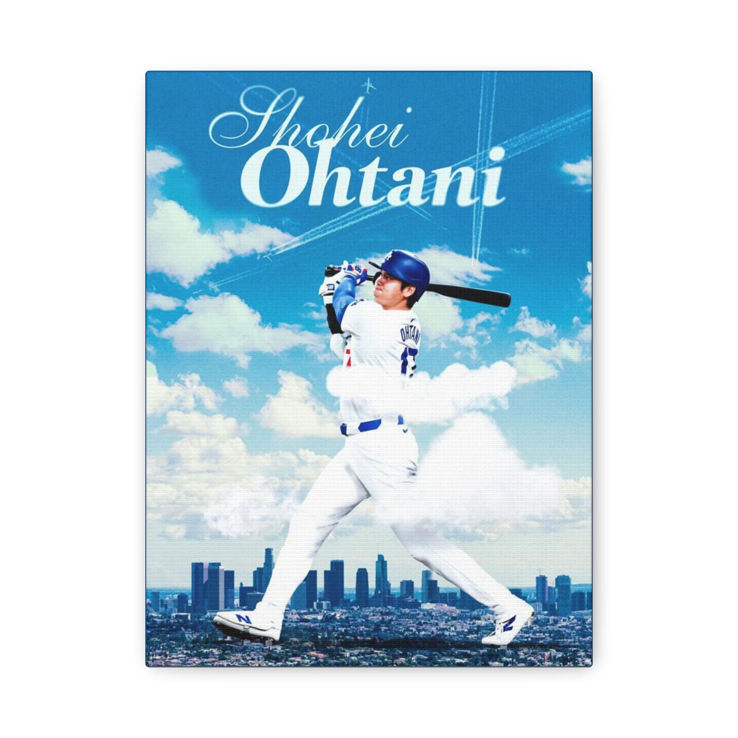 Shohei Ohtani Canvas Art | Stretched Wall Decor for Dodgers Fans, Baseball Gift, Home or Office Sports Art