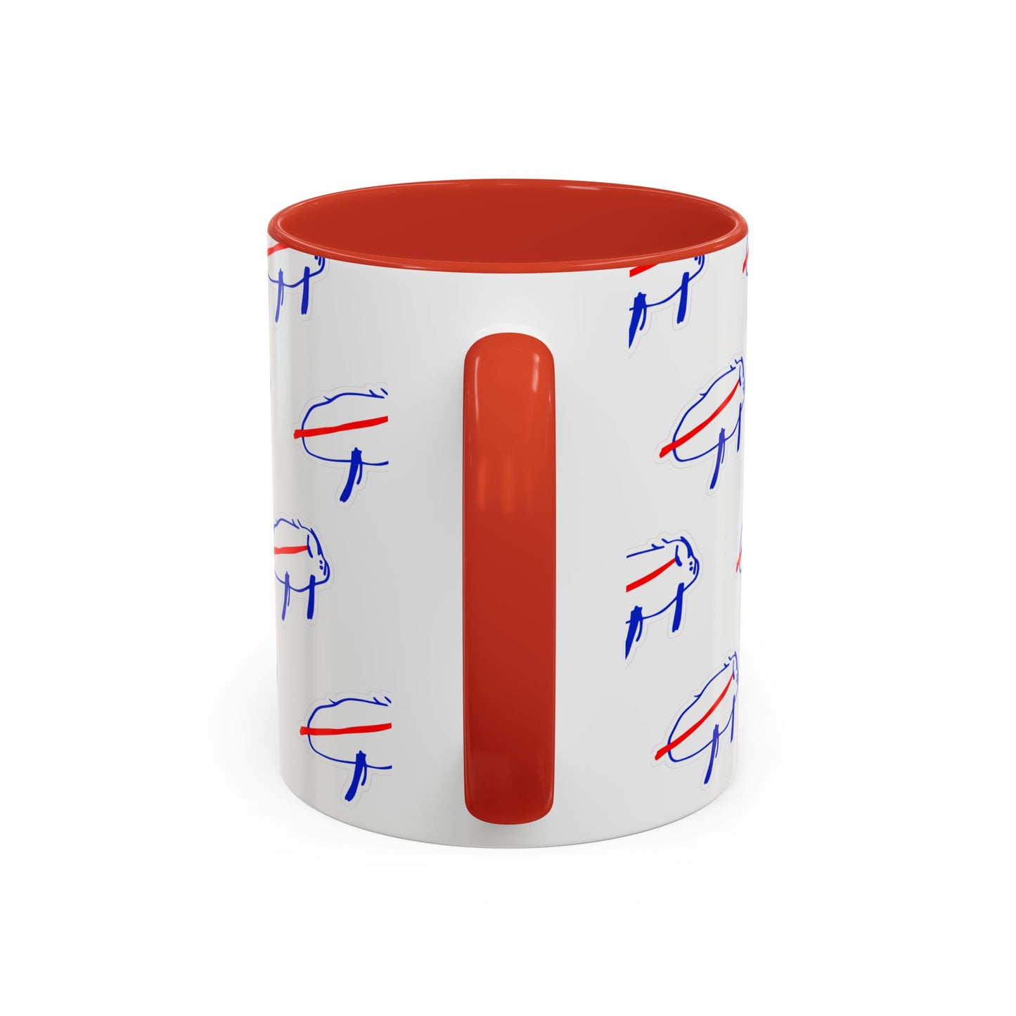Buffalo Bills Drawing Inspired Coffee Mug, Red and Blue Mug, Gift for Die-Hard Buffalo Fans, Fun Office Decor, Unique Gift